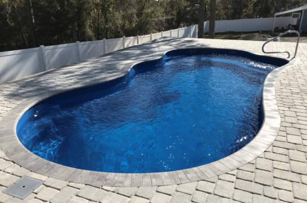 A recent fiberglass swimming pool installation job in the Spring Hill, FL area