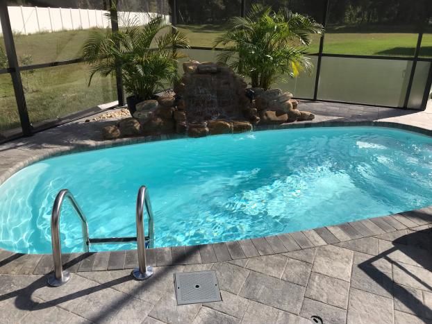A recent fiberglass pool job in the Spring Hill, FL area